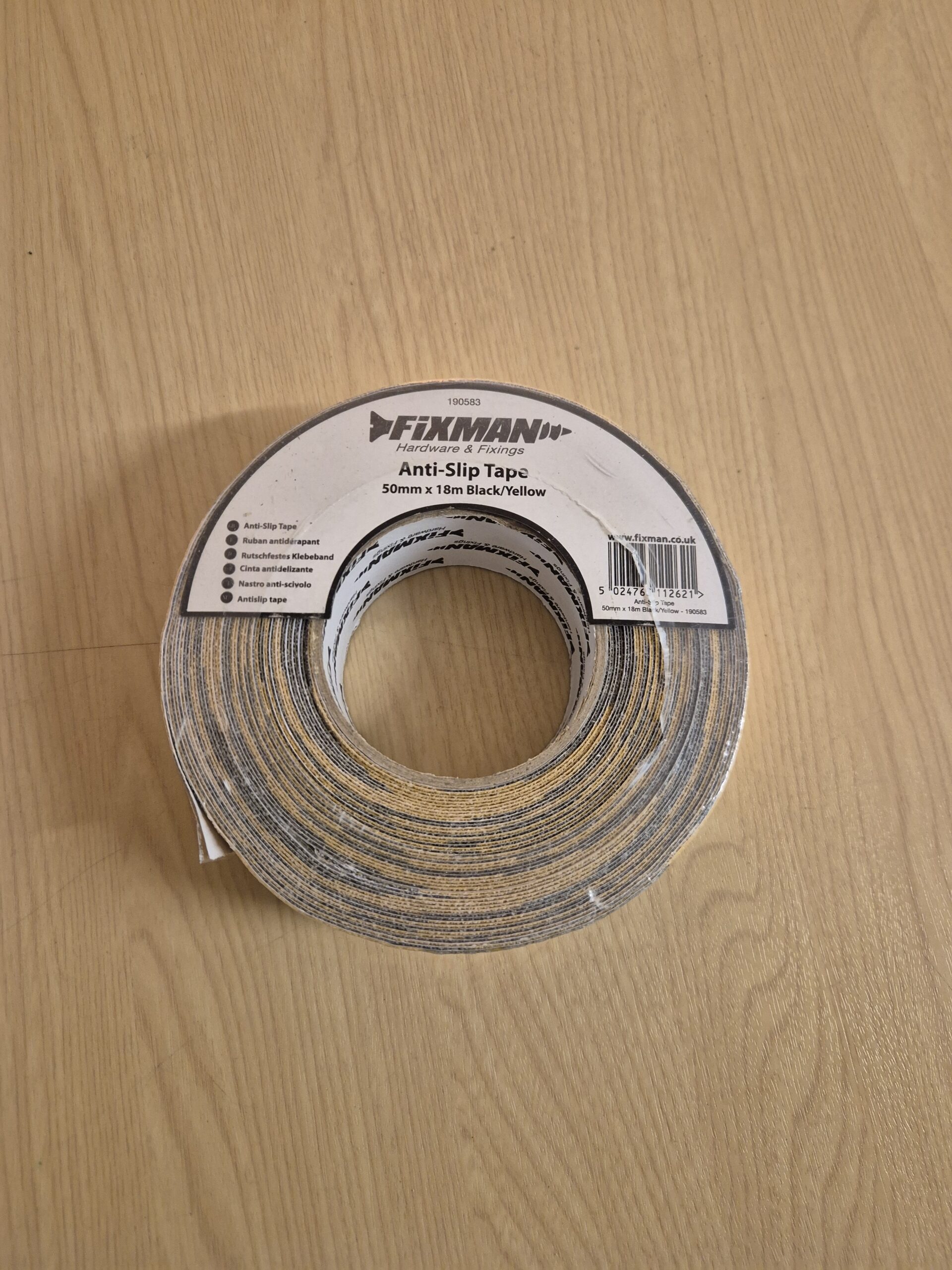 Fixman Antislip Tape - Zwart/geel - 50 Mm X 18 Meter (nieuw) - Afbeelding 2
