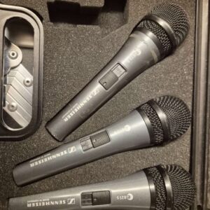3x sennheiser microfoon in koffer (2e hands)