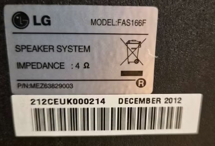 LG FAS166F Speakers voor FA166DAB Micro HiFi System (2e hands) - Afbeelding 2