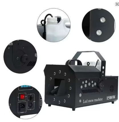1500w sneeuwmachine 12LEDs met controller en dmx (2ehands) - Afbeelding 1