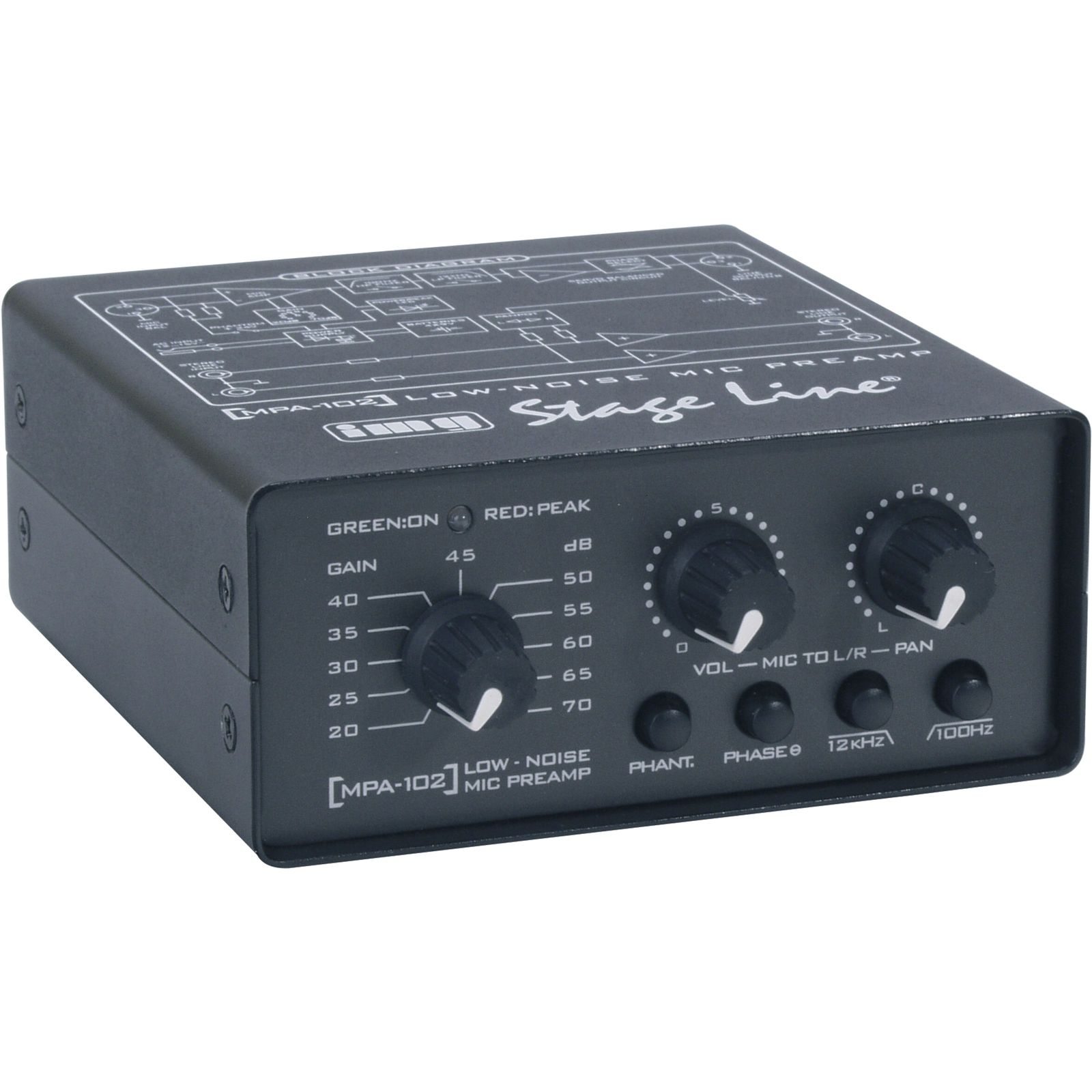 IMG STAGELINE MPA-102 (1002) 1-Ch. Mic preamp (2e hands) - Afbeelding 1
